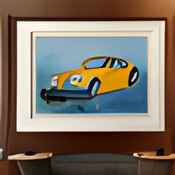 generated: a painting of a sport car in the style of Monet #1